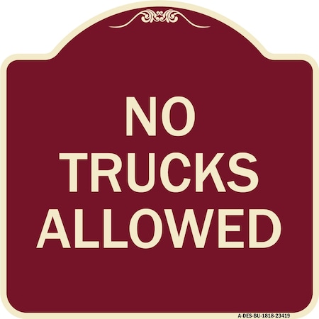 Signmission Parking Lot No Trucks Allowed Heavy-Gauge Aluminum Architectural Sign, 18" x 18", BU-1818-23419 A-DES-BU-1818-23419